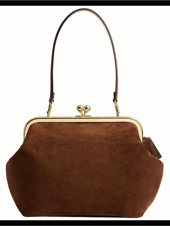 Coach Handbags - Coach 27 Kisslock Suede Frame Shoulder Bag